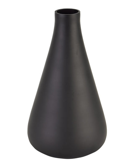Black Tapered Tall Glass Vase