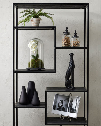 Black Tapered Tall Glass Vase