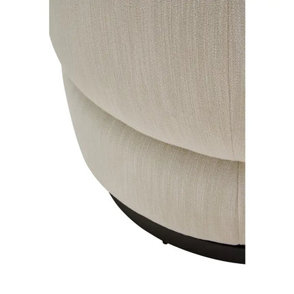 Bordo Curved Chair with Swivel Base Cream Fabric