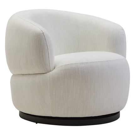 Bordo Curved Chair with Swivel Base Cream Fabric
