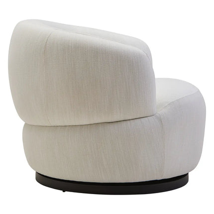 Bordo Curved Chair with Swivel Base Cream Fabric