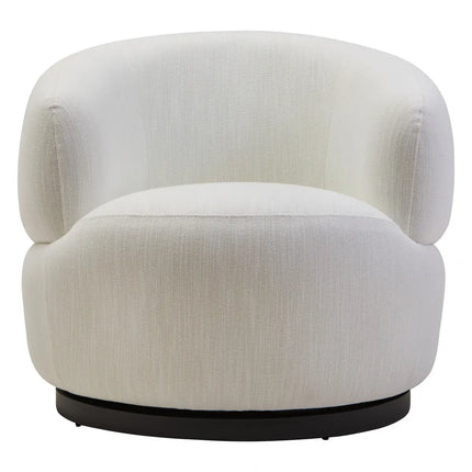 Bordo Curved Chair with Swivel Base Cream Fabric
