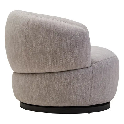 Bordo Curved Chair with Swivel Base Grey Fabric