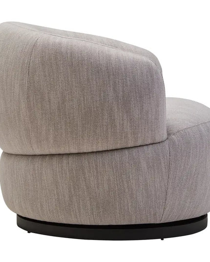 Bordo Curved Chair with Swivel Base Grey Fabric