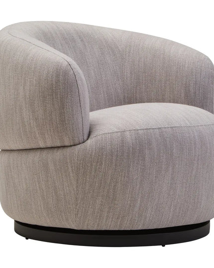 Bordo Curved Chair with Swivel Base Grey Fabric
