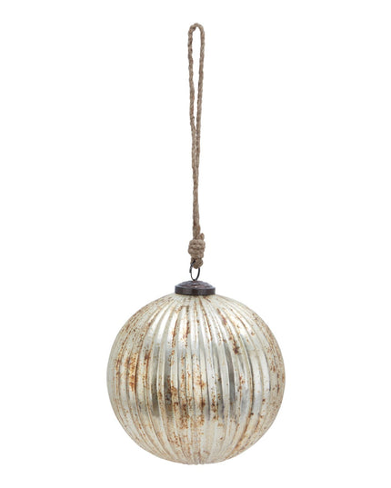Burnished Glass Fluted Bauble