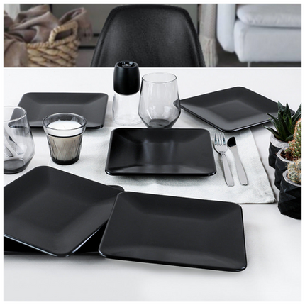 Ceramic Serving Plate&Platter Black Pearl Black 25x25cm