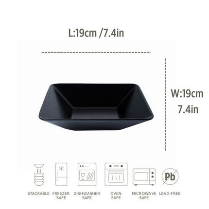 Ceramic Snack&Dip Bowl Black Pearl Black 19cm