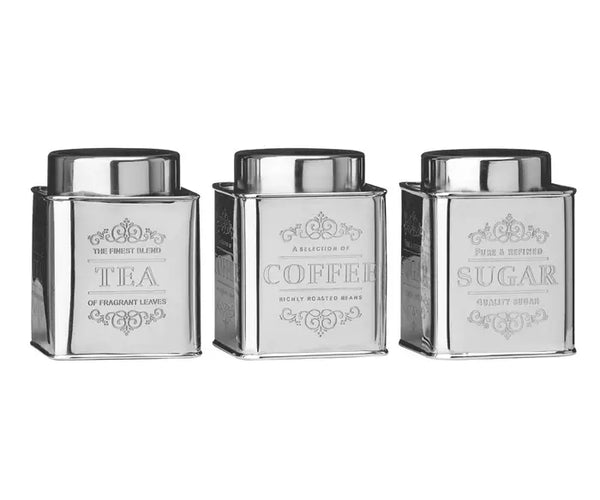 stainless steel luxury tea coffee sugar canisters