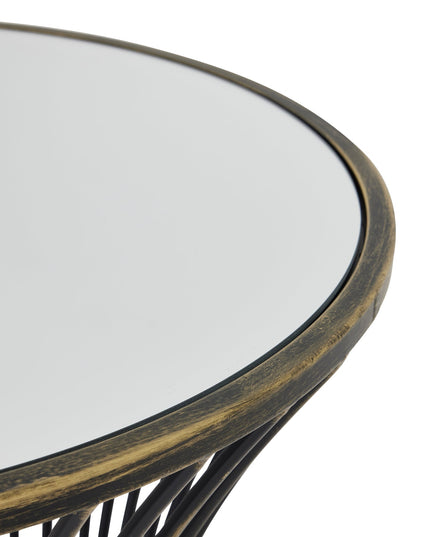 Concaved Mirrored Side Table