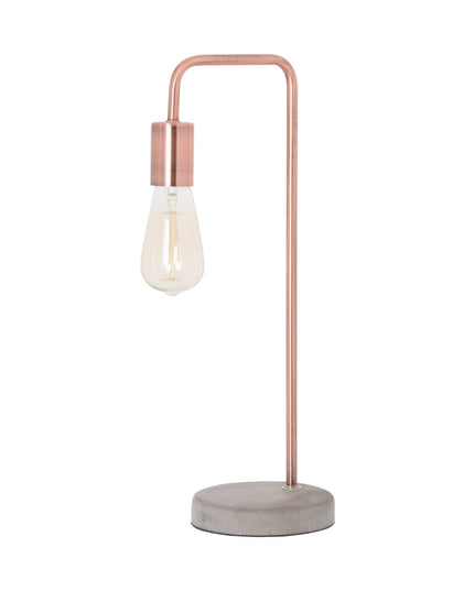Copper Industrial Lamp With Stone Base