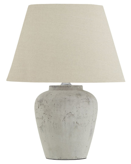 Darcy Antique White Table Lamp With Linen Shade