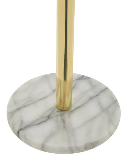 Delphine Light Gold Small Kitchen Roll Holder With Marble Base