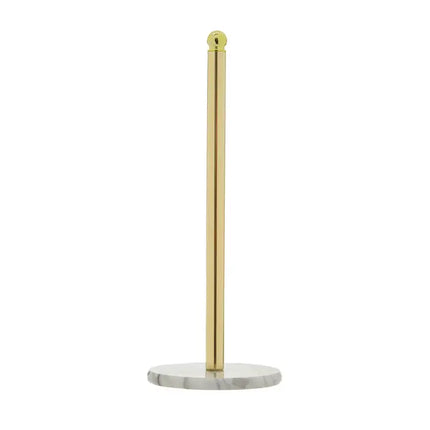 Delphine Light Gold Small Kitchen Roll Holder With Marble Base
