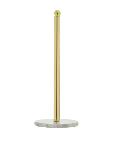 Delphine Light Gold Small Kitchen Roll Holder With Marble Base