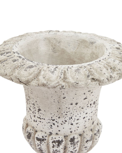 Fluted Stone Ceramic Urn