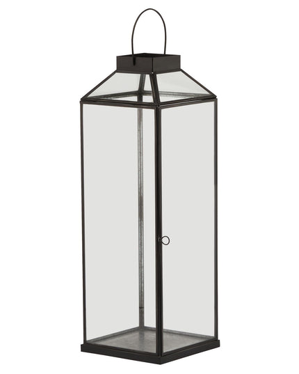 Glass Top Large Black Lantern