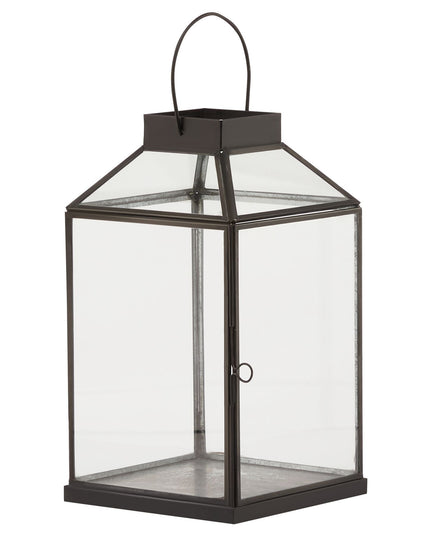 Glass Top Small Black Lantern