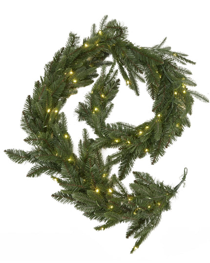 Green Pre-Lit Woodland 200 Led Fir Christmas Garland