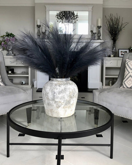 Grey Faux Pampas Grass Stem