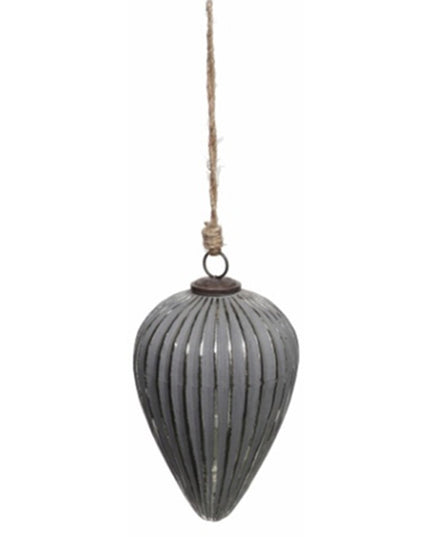 Grey Metallic Collection Large Cone Bauble