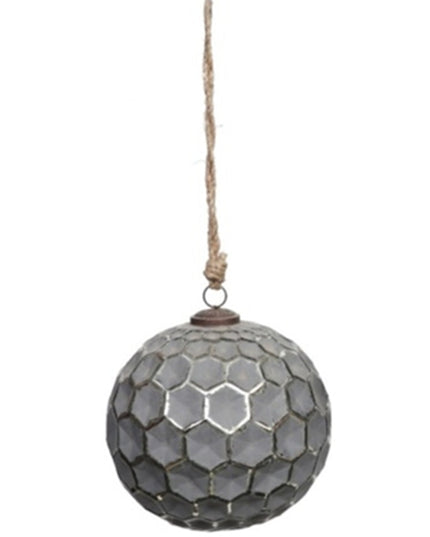 Grey Metallic Collection Large Honey Combe Bauble