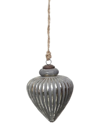 Grey Metallic Collection Large Vallupe  Bauble