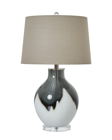 Grey Shadows Table Lamp With Linen Shade