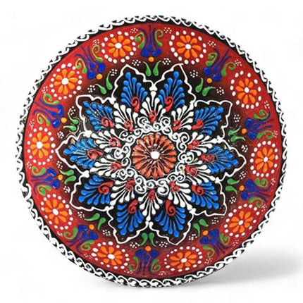 Handmade Ceramic Bowl Mexican Red to Black 21cm