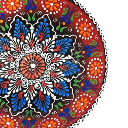 Handmade Ceramic Bowl Mexican Red to Black 21cm