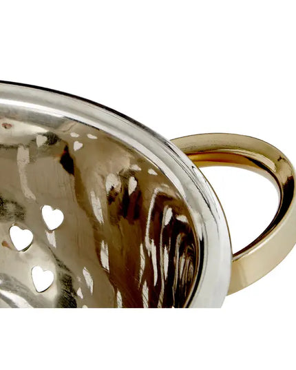 Hearts Design Gold Colander