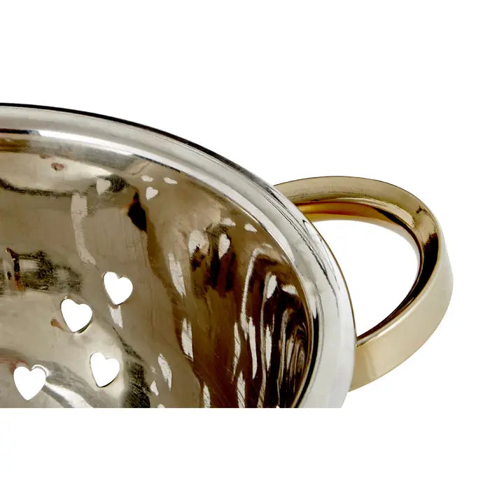 Hearts Design Gold Colander