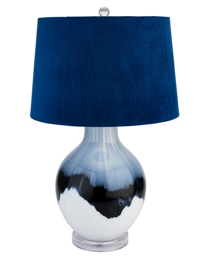 Ice Shadows Table Lamp With Navy Blue Lampshade