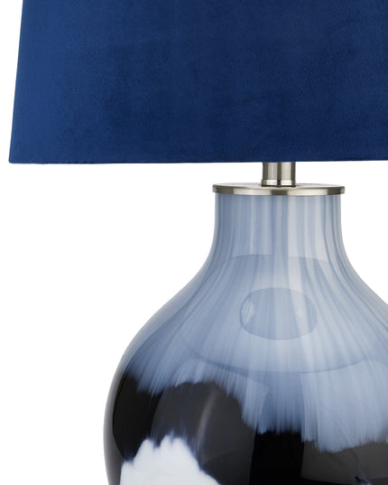 Ice Shadows Table Lamp With Navy Blue Lampshade