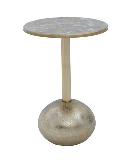 Inventivo Mosaic Top Gold Finish Side Table