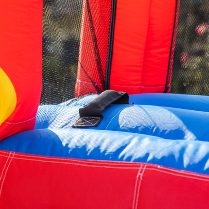 Kids Bouncy Castle with Slide Pool Trampoline Climbing Wall w/ Blower