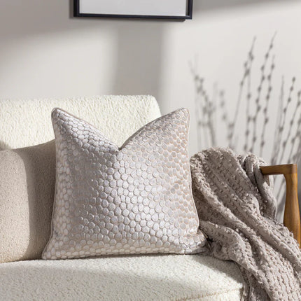 Lanzo Cut Velvet Piped Cushion