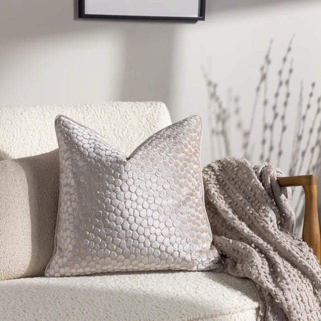 Lanzo Cut Velvet Piped Cushion