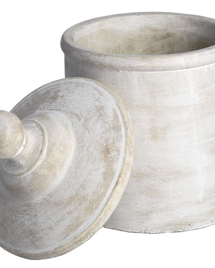 Large Antique White Cannister