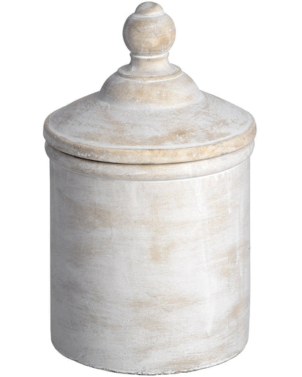 Large Antique White Cannister