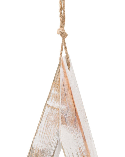 Large Antique White Wooden Sparkle Star