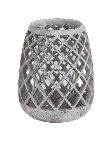 Large Conical Ceramic Lattice Hurricane Lantern