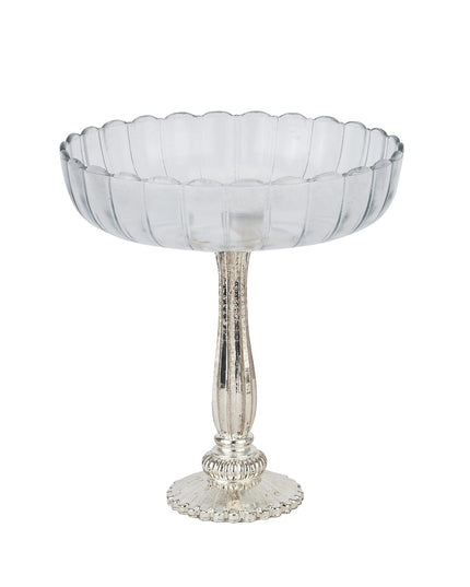 Large Fluted Glass Display Bowl