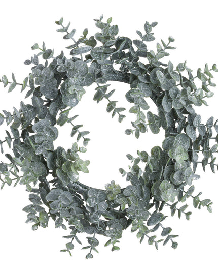 Large Frosted Eucalyptus Candle Wreath