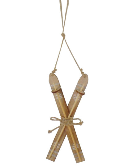 Large Natural Rustic Crossed Skis