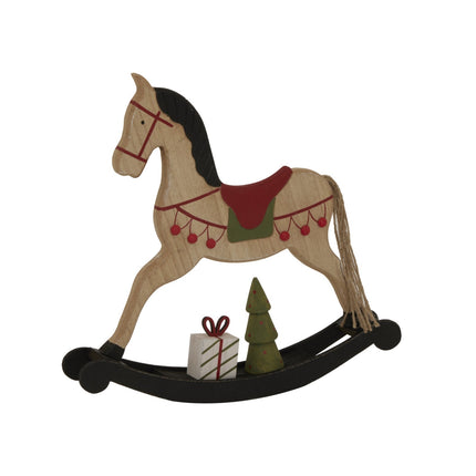 Large Rustic Decorated Rocking Horse