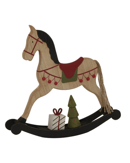 Large Rustic Decorated Rocking Horse