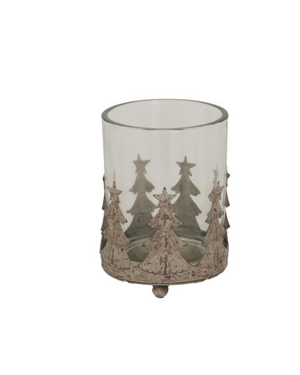 Large Rustic Glass Candle Holder