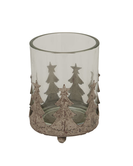 Large Rustic Glass Candle Holder