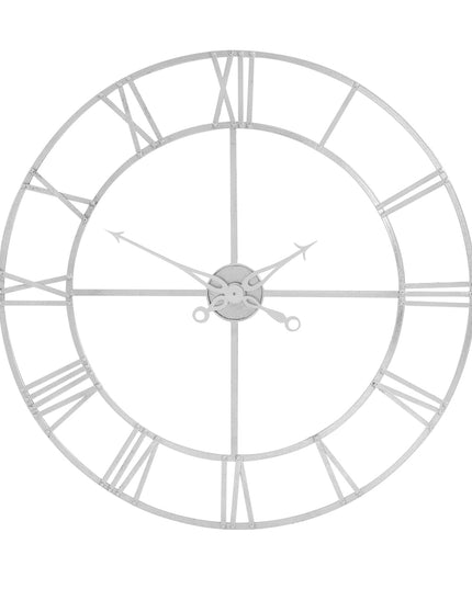 Large Silver Foil Skeleton Wall Clock